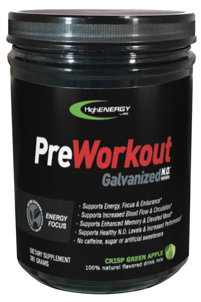Galvanized N.O.  Stim Free Pre-workout (Crisp Green Apple) - High Energy Labs - Nutritional Supplements