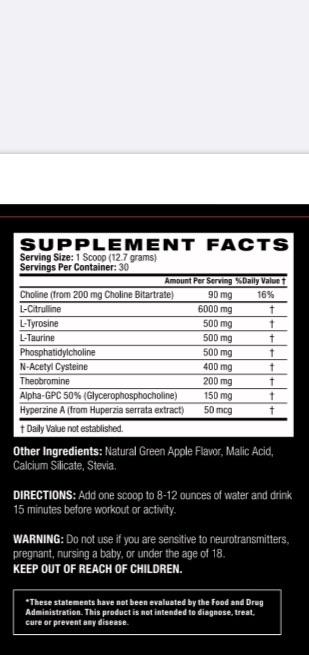 Galvanized N.O.  Stim Free Pre-workout (Crisp Green Apple) - High Energy Labs - Nutritional Supplements